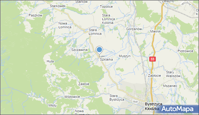 mapa Szklarka, Szklarka na mapie Targeo